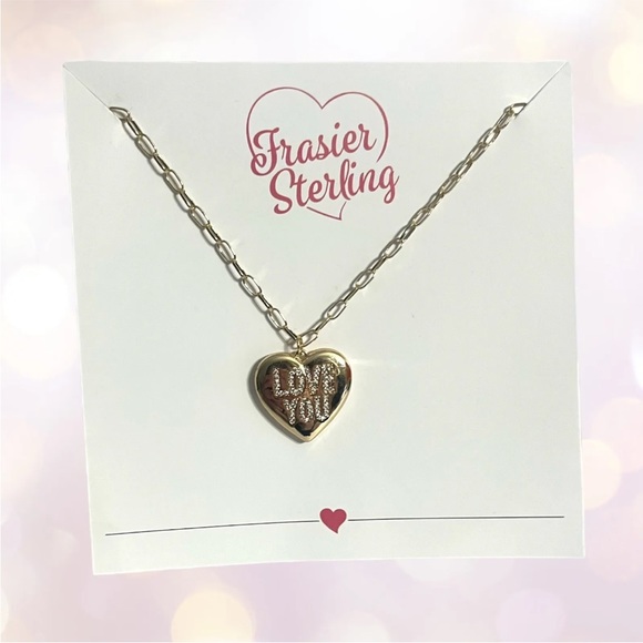 Photo FRASIER STERLING Love You Locket Chain Necklace Charm Romantic Memory Gift - Picture 7 of 15